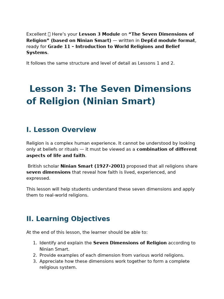 Seven Dimensions of Religion Explained | PDF | Faith | Prayer