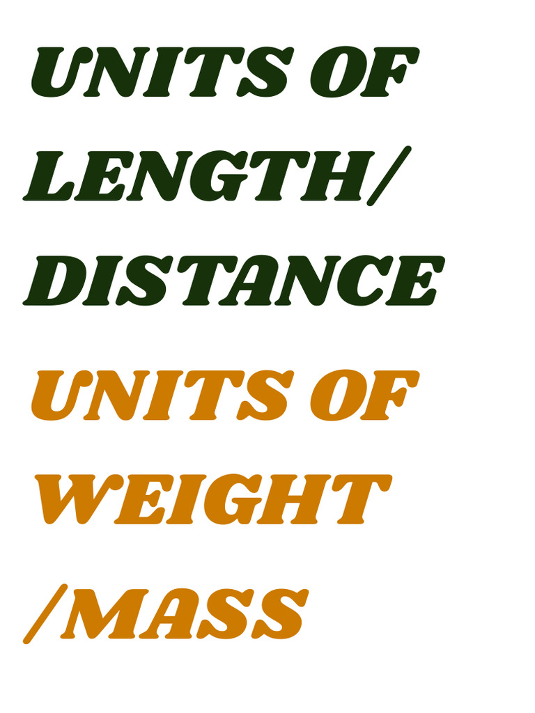 Units of Length Dist | PDF