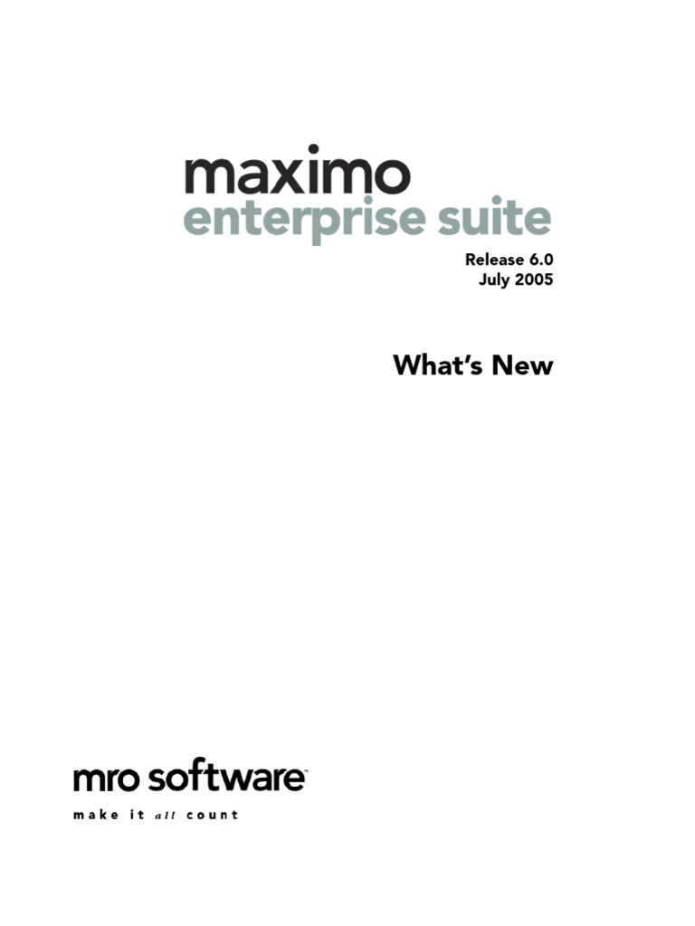 Maximo 6.0 Release Notes Overview | PDF | Databases | Computing