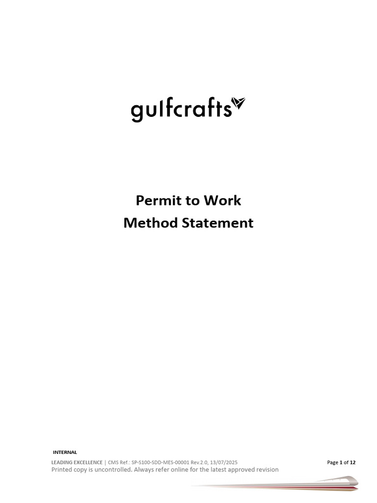 Permit To Work Method Statement - On Board Stickers | PDF | Personal ...