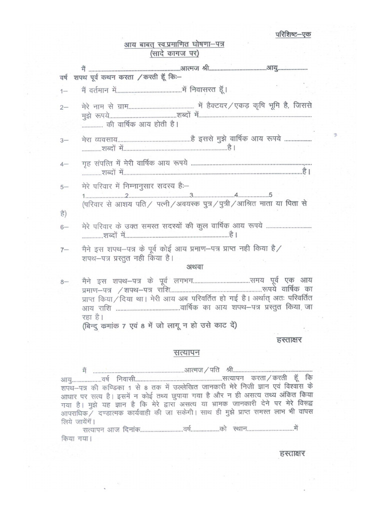 Self Declaration | PDF