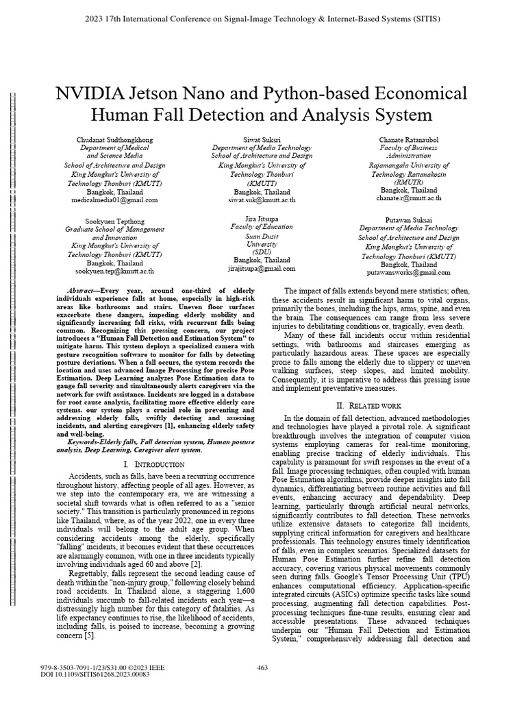 Economical Elderly Fall Detection System | PDF | Deep Learning ...