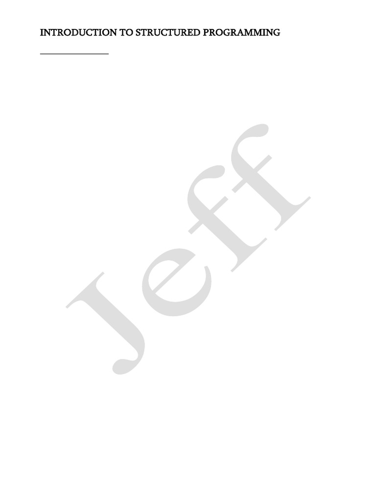 Introduction To Structured Programming | PDF | Programming | Computer ...