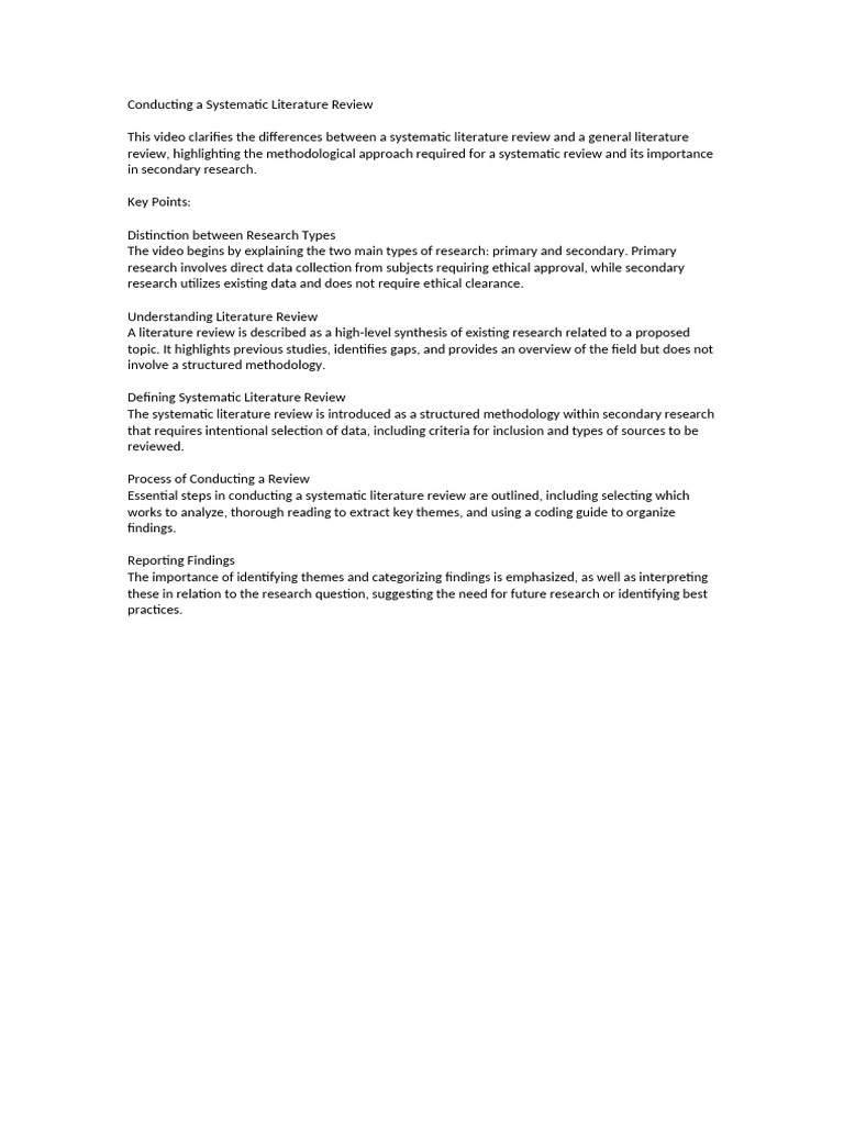 Systematic Literature Review Explained | PDF