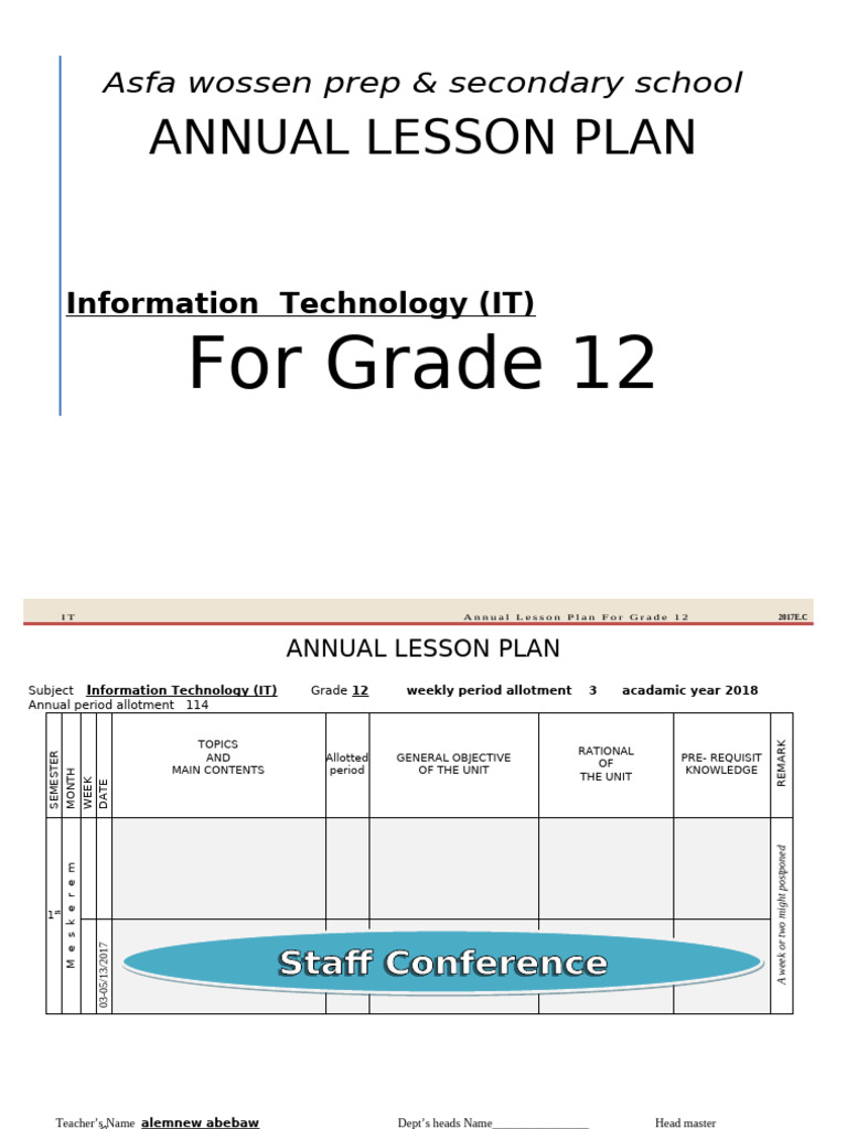 Grade 12 IT Annual Lesson Plan 2018 | PDF | Databases | Sql
