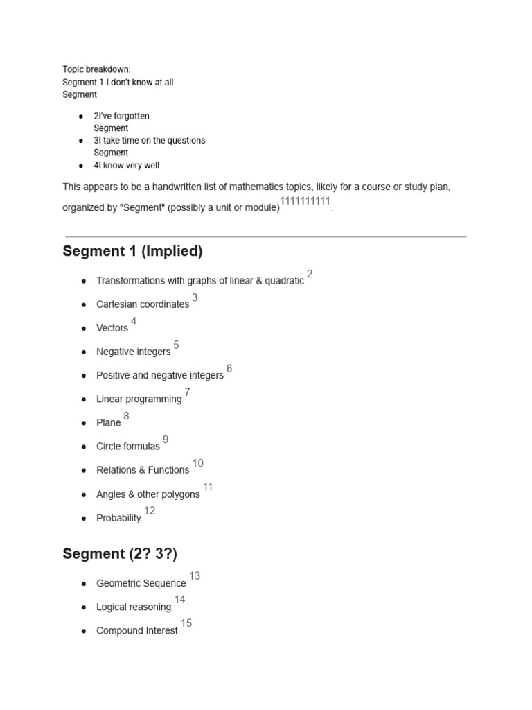 Topic Breakdown | PDF