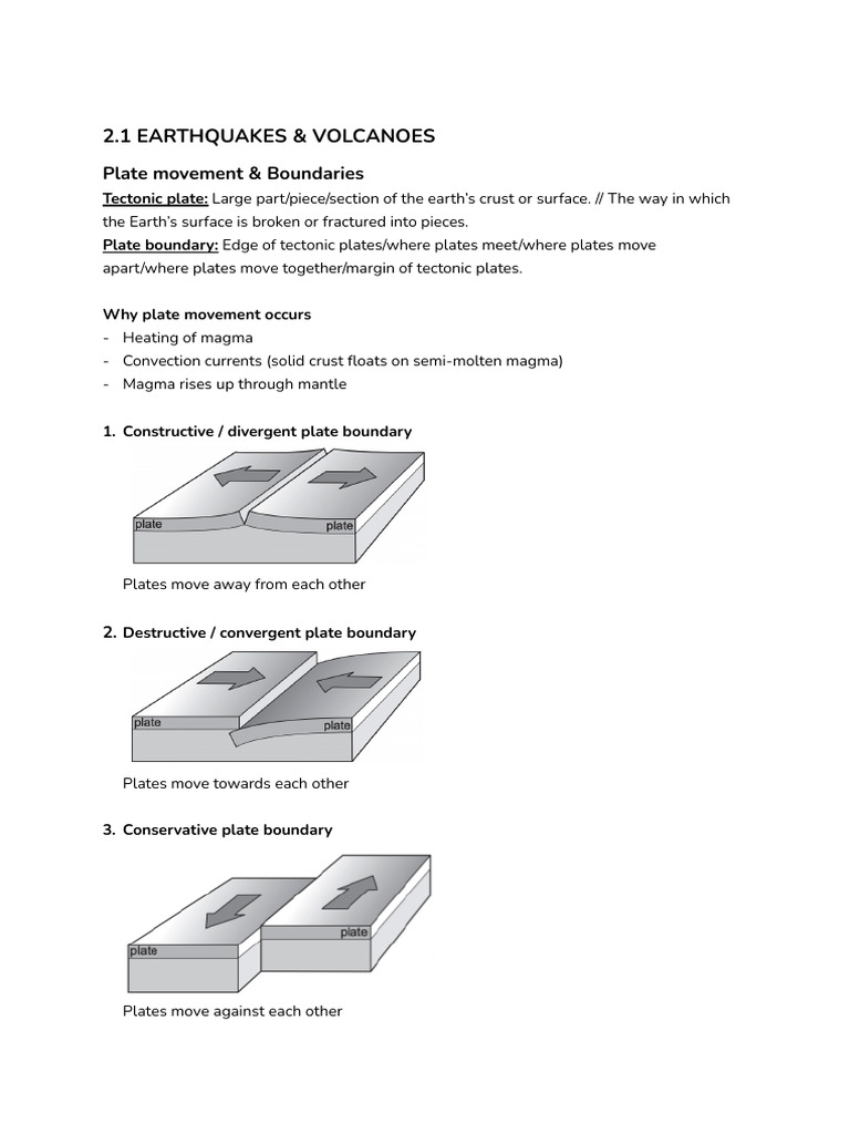 2.1 Earthquakes & Volcanoes | PDF | Volcano | Plate Tectonics