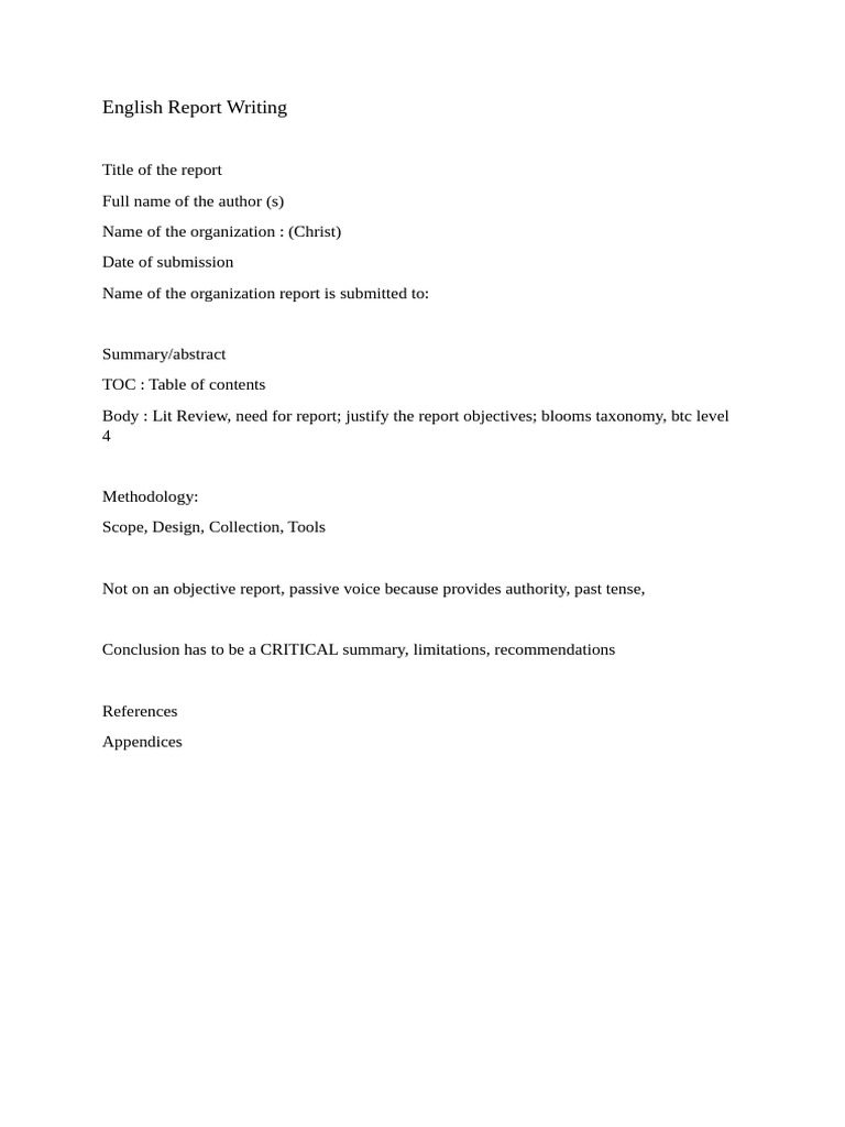 English Report Writing Guide | PDF