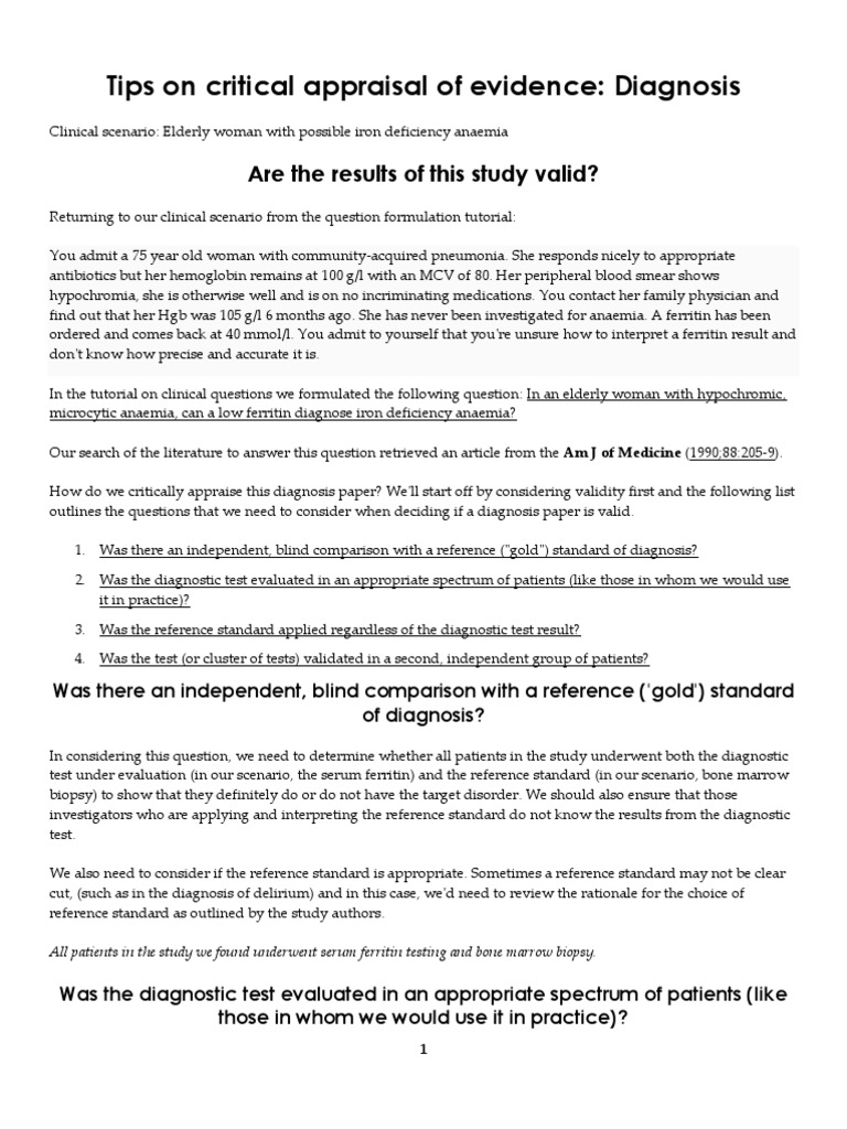 Tips On Critical Appraisal of Evidence | PDF | Relative Risk | Odds Ratio
