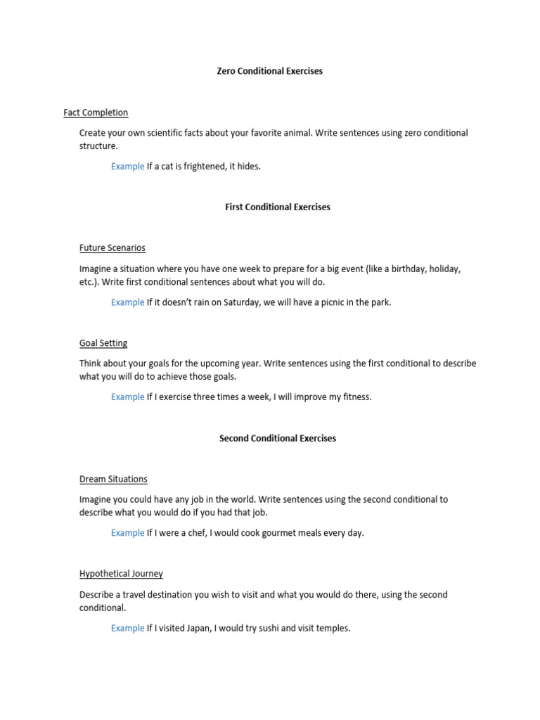 Conditional Sentence Exercises | PDF