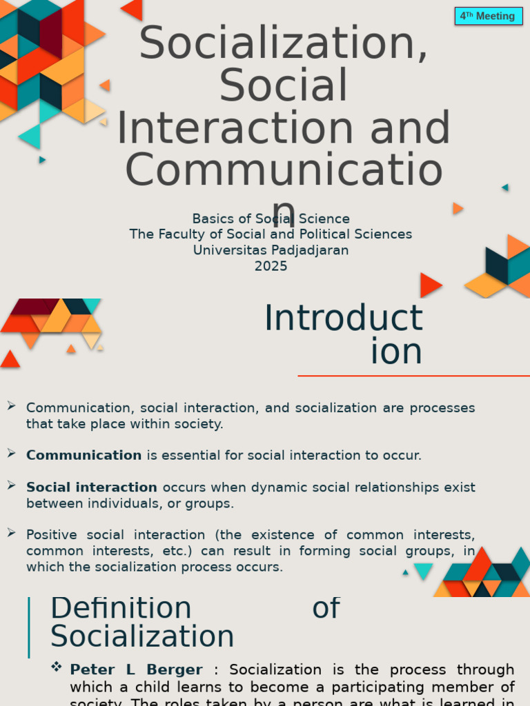 Understanding Socialization and Interaction | PDF | Communication ...