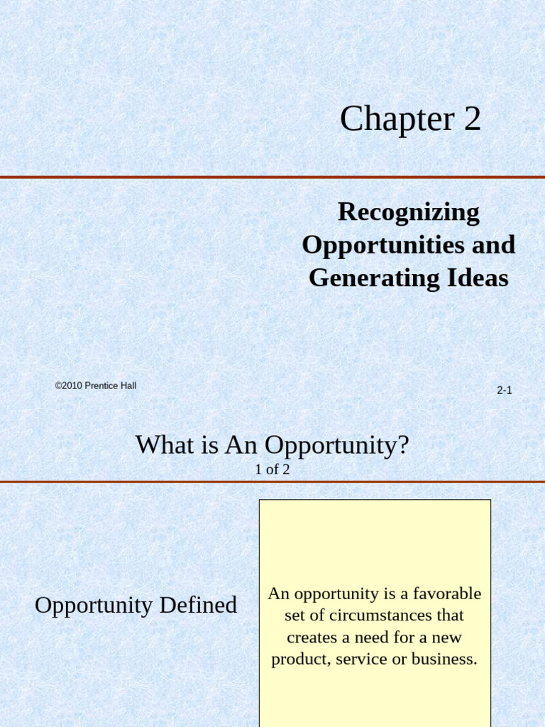 Recognizing Business Opportunities | PDF | Focus Group | Brainstorming