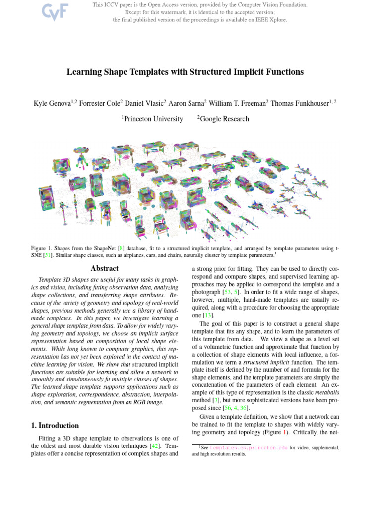 Learning 3D Shape Templates with Implicit Functions | PDF | Image ...