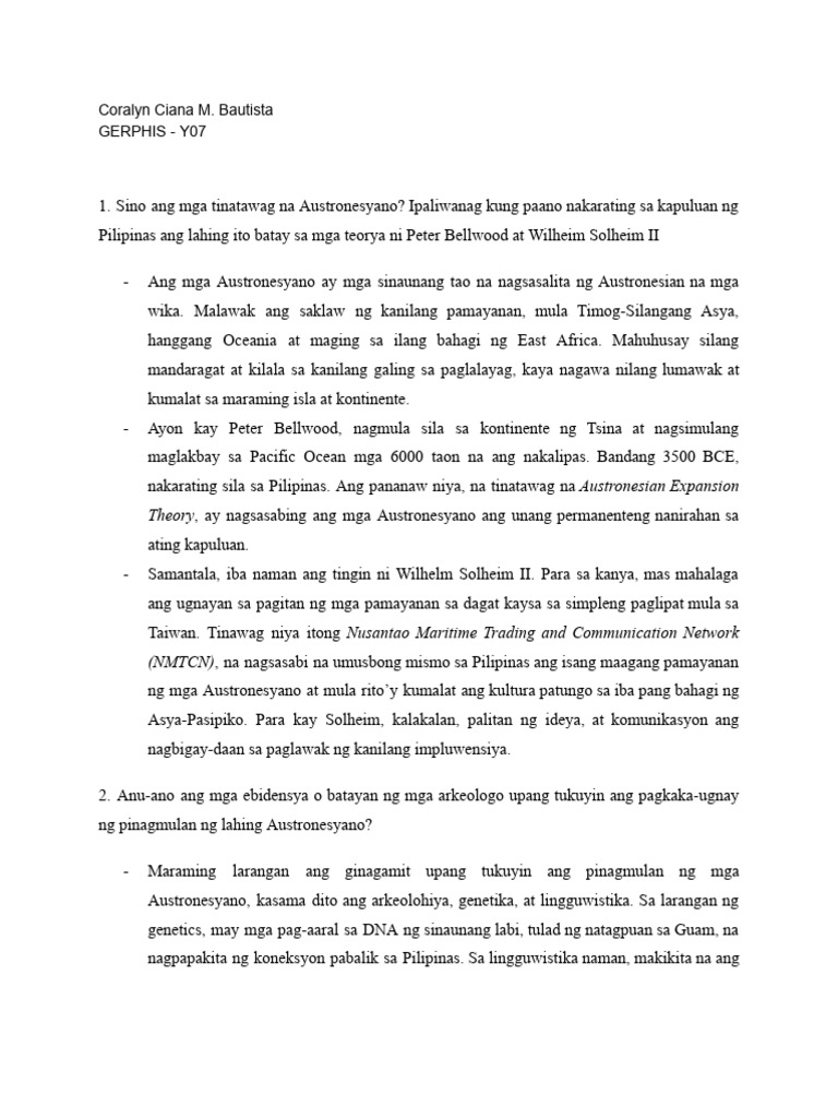 Bautista - Mga Teorya NG Pagsasatao NG Pilipinas | PDF