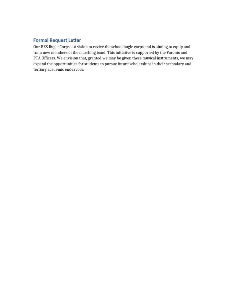 Request for Musical Instruments for Band | PDF