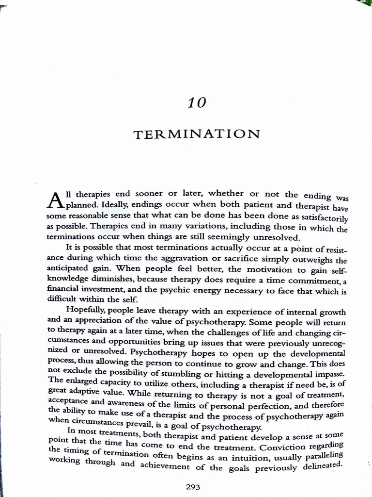 Termination | PDF | Psychotherapy | Anorexia Nervosa