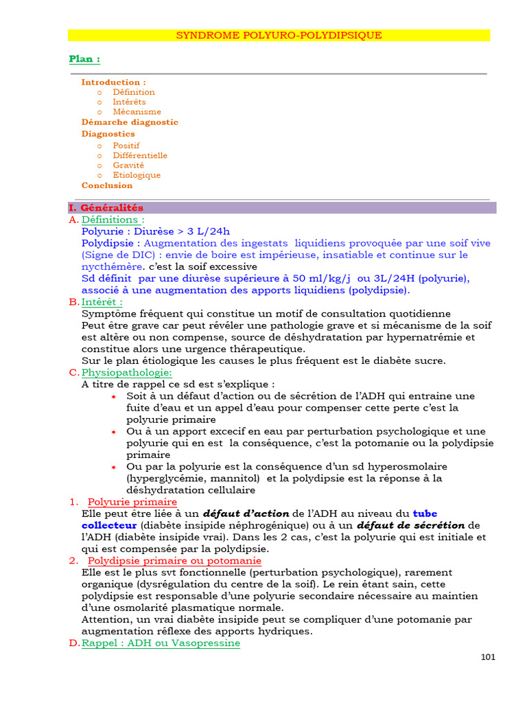 Diagnostic du syndrome PUPD | PDF | Urine | Système endocrinien
