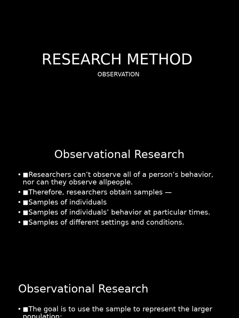 Observational Research Methods Explained | PDF | Validity (Statistics ...
