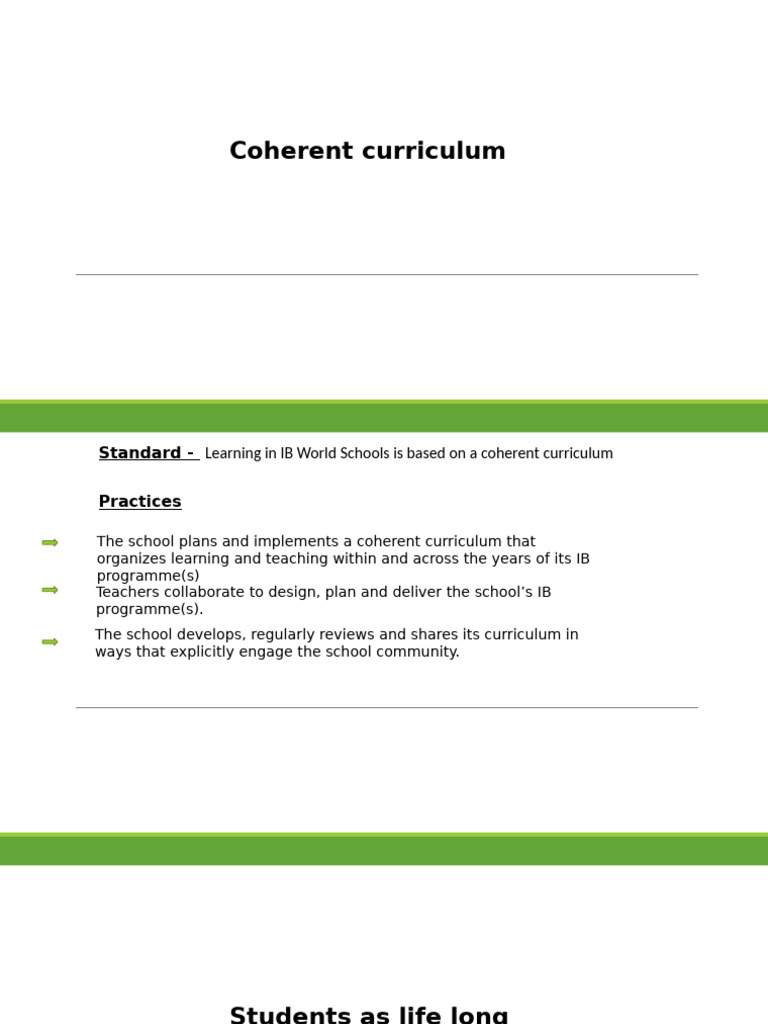 Coherent Curriculum in IB Schools | PDF | Educational Assessment | Learning
