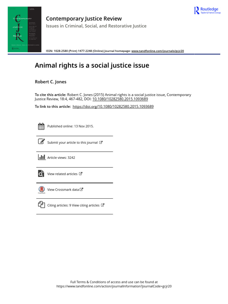 Animal Rights as Social Justice Issue | PDF | Animal Rights