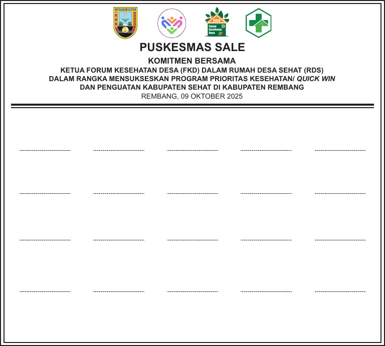 Komitmen Bersama FKD RDS Puskesmas 100x90CM | PDF
