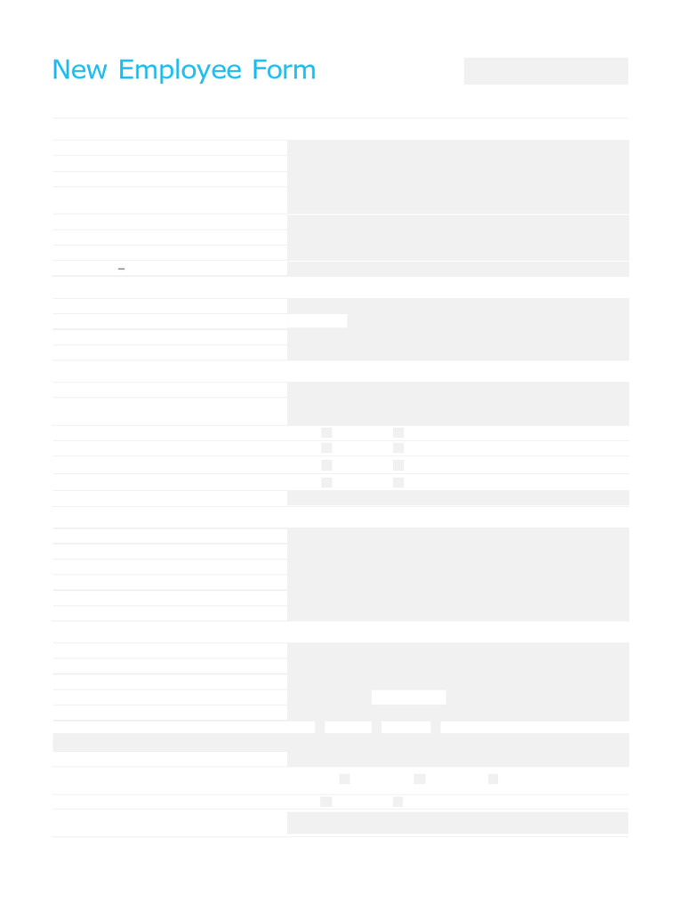 New Employee Onboarding Form Template | PDF