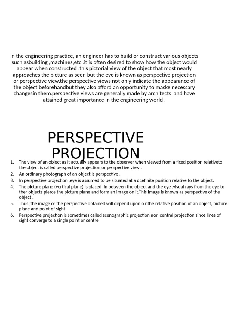 Understanding Perspective Projection in Engineering | PDF