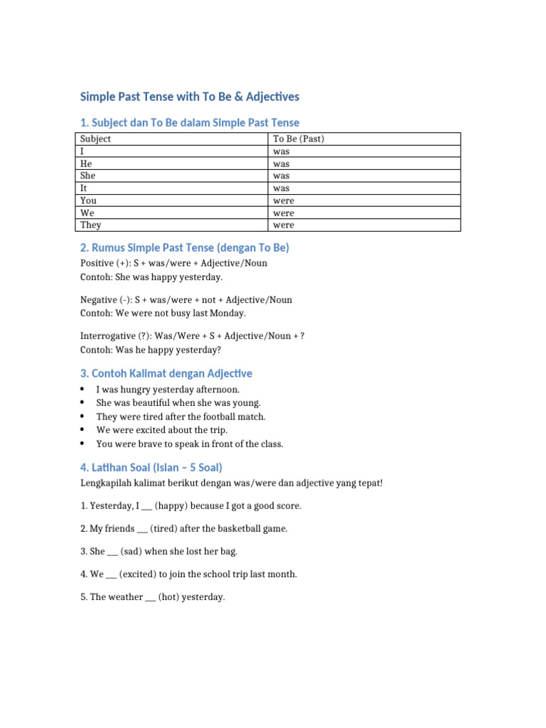 Materi Simple Past Tense | PDF