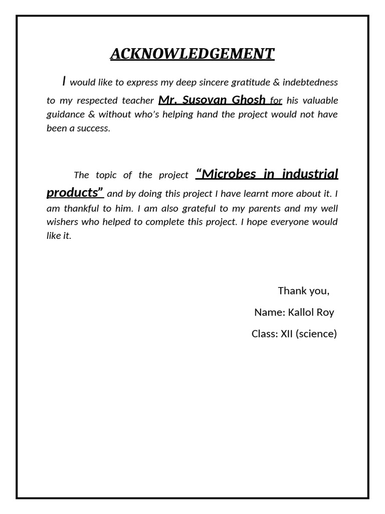 Acknowledgement | PDF