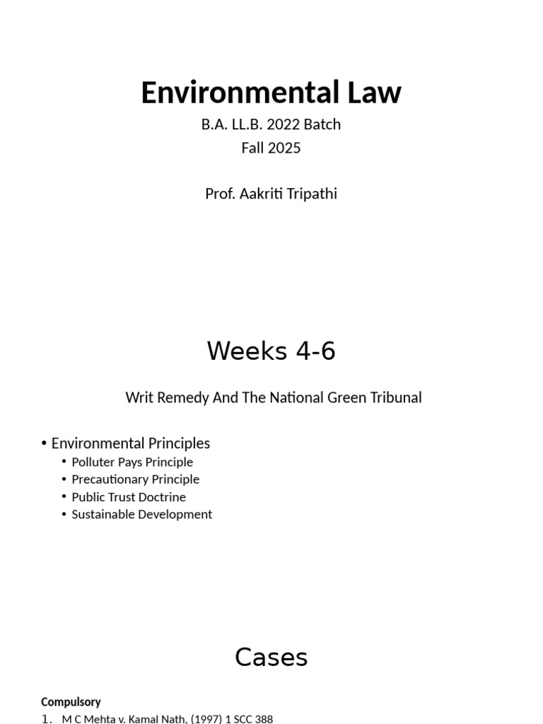 Environmental Law: Public Trust Doctrine Insights | PDF | Property ...