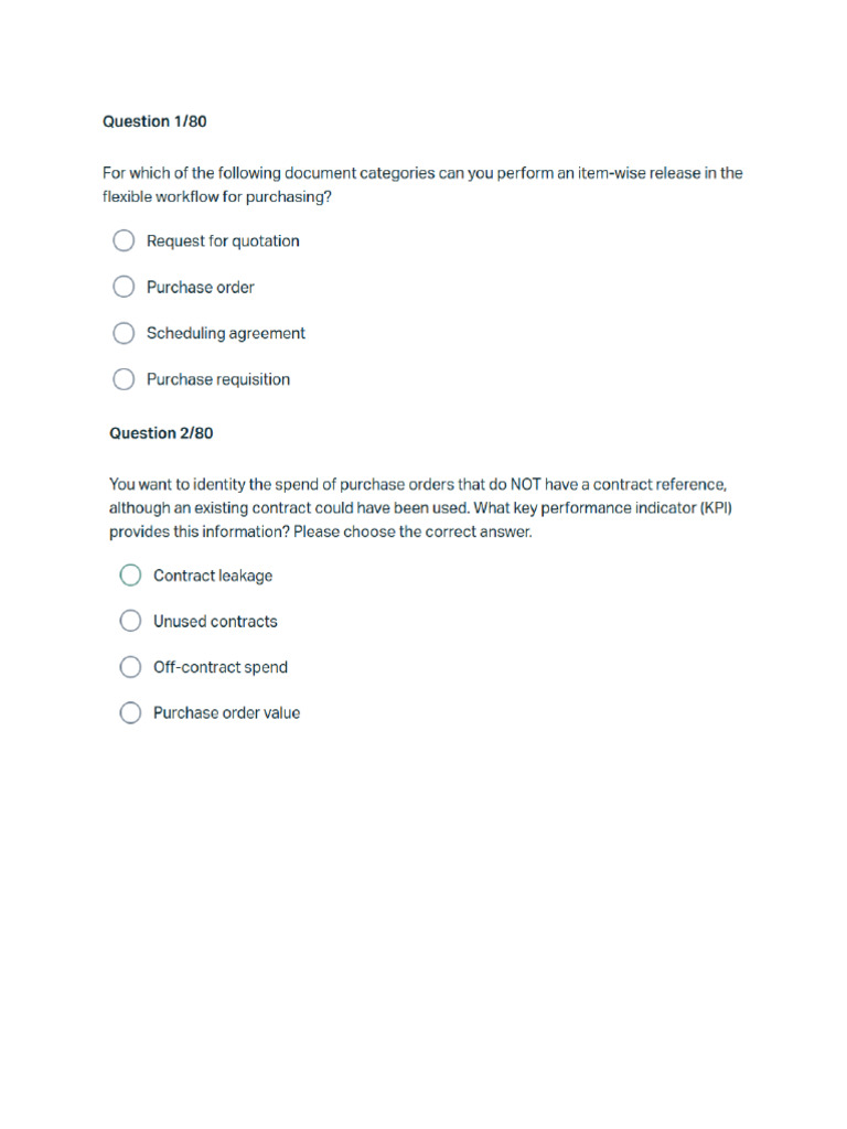 SAP MM Test Practice Questions | PDF
