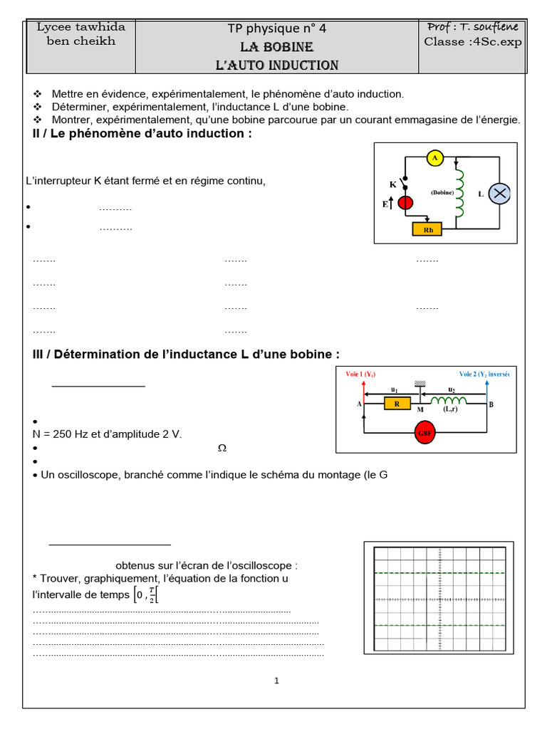 Auto-induction et inductance d'une bobine | PDF | Inducteur | Induction ...