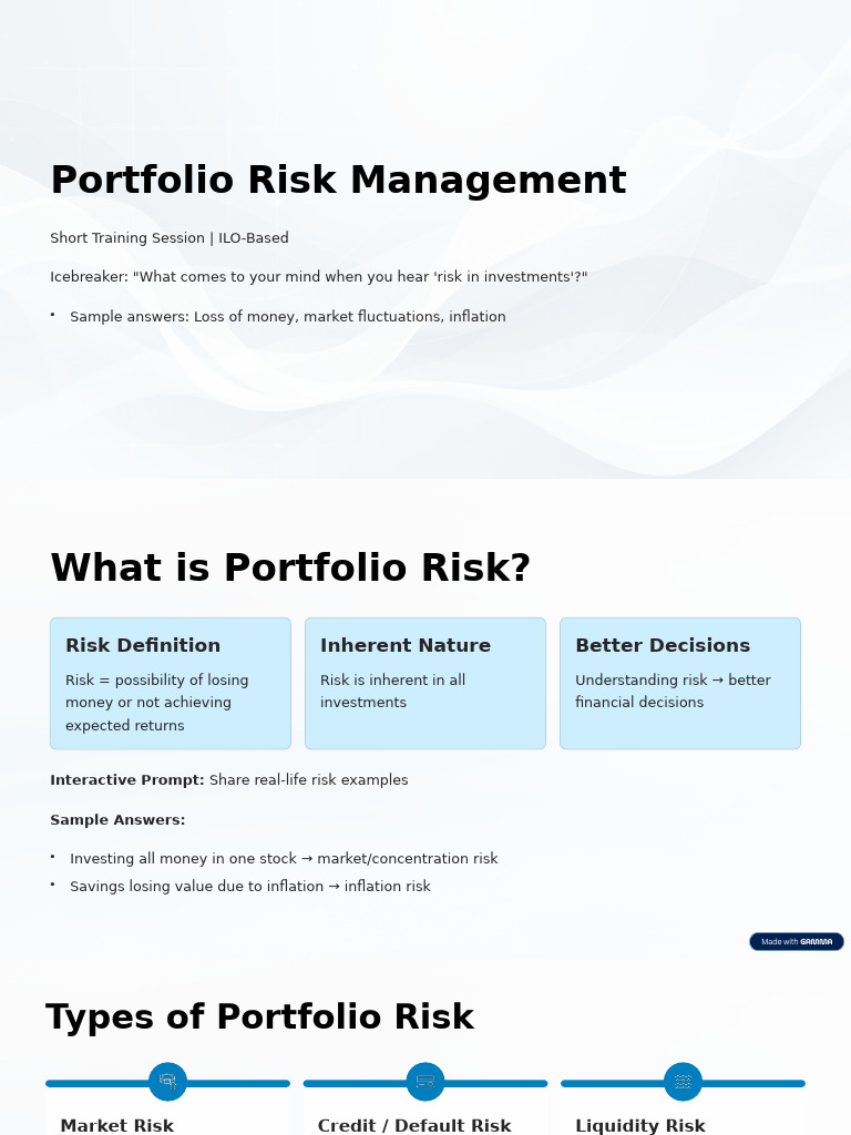Portfolio Risk Management | PDF | Financial Risk | Investing