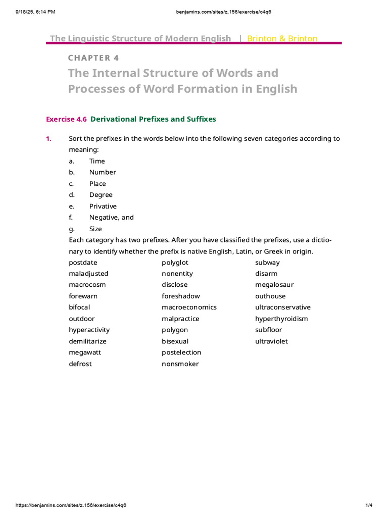 Word Formation in English: Prefixes & Suffixes | PDF | English Language ...
