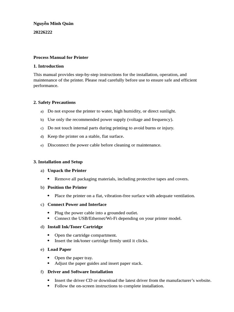 Printer Installation and Maintenance Guide | PDF | Printer (Computing ...