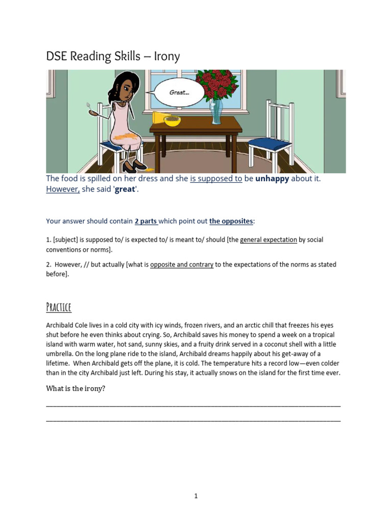 DSE Reading Skills: Understanding Irony | PDF
