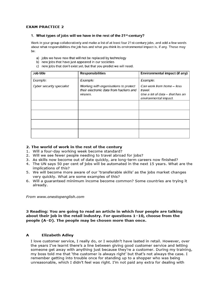 Exam Practice 2 | PDF