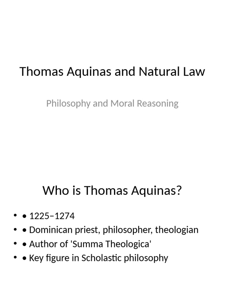 Thomas Aquinas and Natural Law | PDF