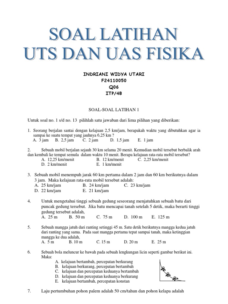 Kumpulan Soal Fisika Rapi Kumpulan Soal Fisika Rapi