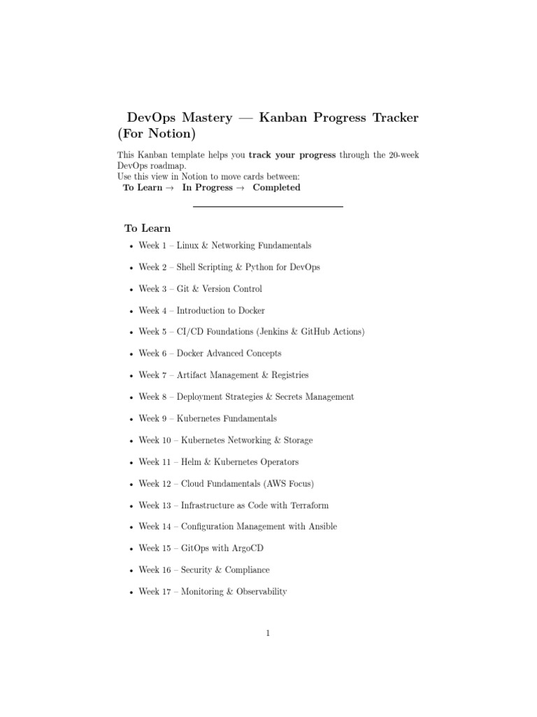 DevOps Kanban Tracker for Notion | PDF | Computer Engineering | Systems ...