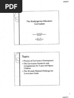 DEPED the Kindergarten Education Curriculum