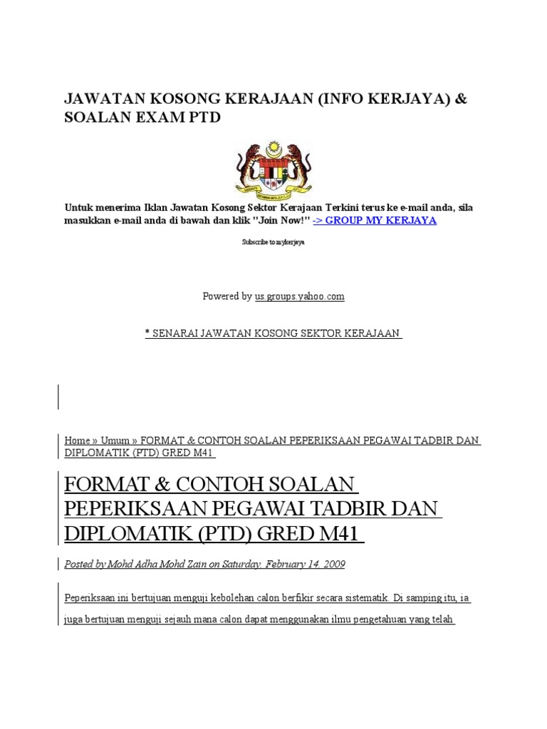 Soalan ptd