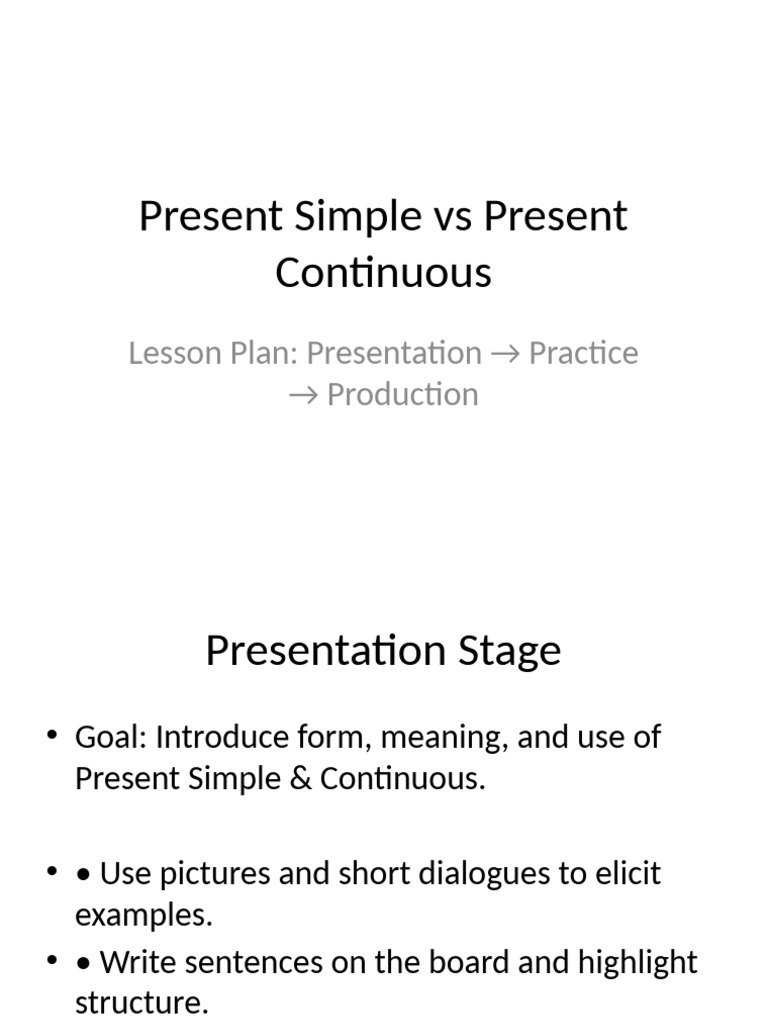 Present Simple Vs Continuous Full Lesson | PDF