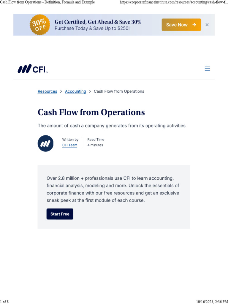 Cash Flow from Operations Explained | PDF