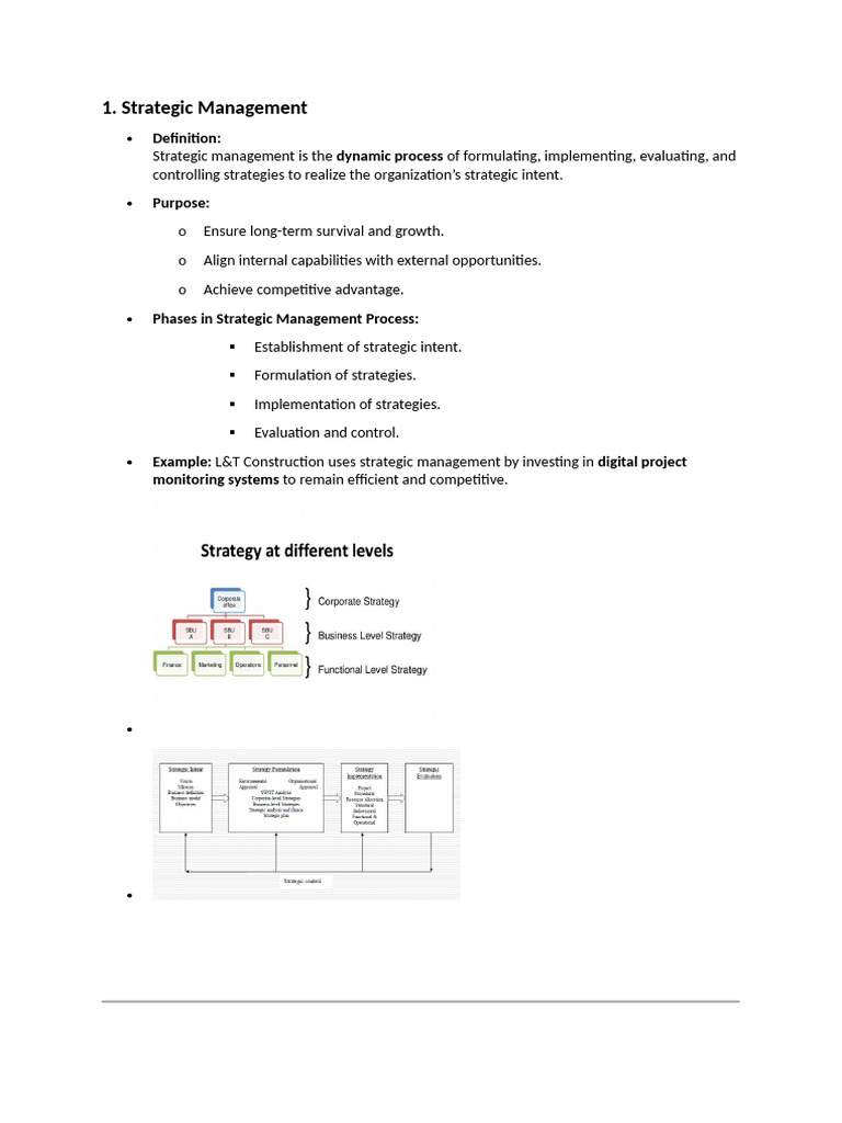 Strategic Managemnet Notes | PDF | Strategic Management | Performance ...