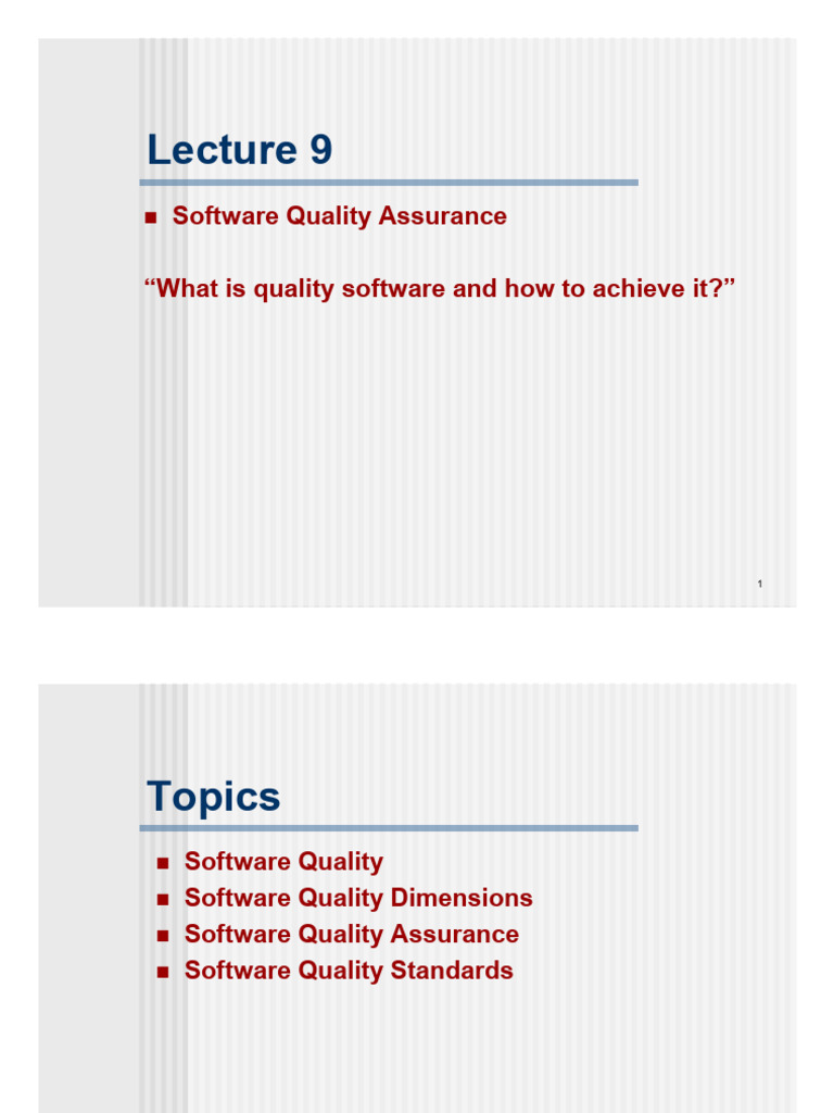 Software Quality Assurance Essentials | PDF | Software | Software Quality