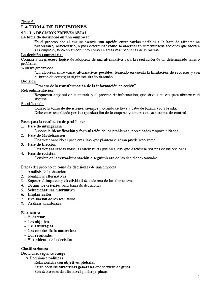 Estrategias para la Toma de Decisiones Empresariales | PDF | Toma de ...
