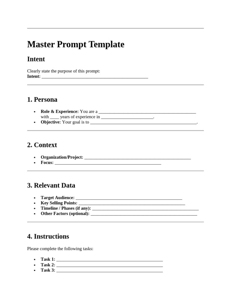 Master Prompt Template Overview | PDF