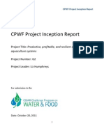 CPWF Project Inception Report: Project Title: Productive, Profitable, and Resilient Agriculture and