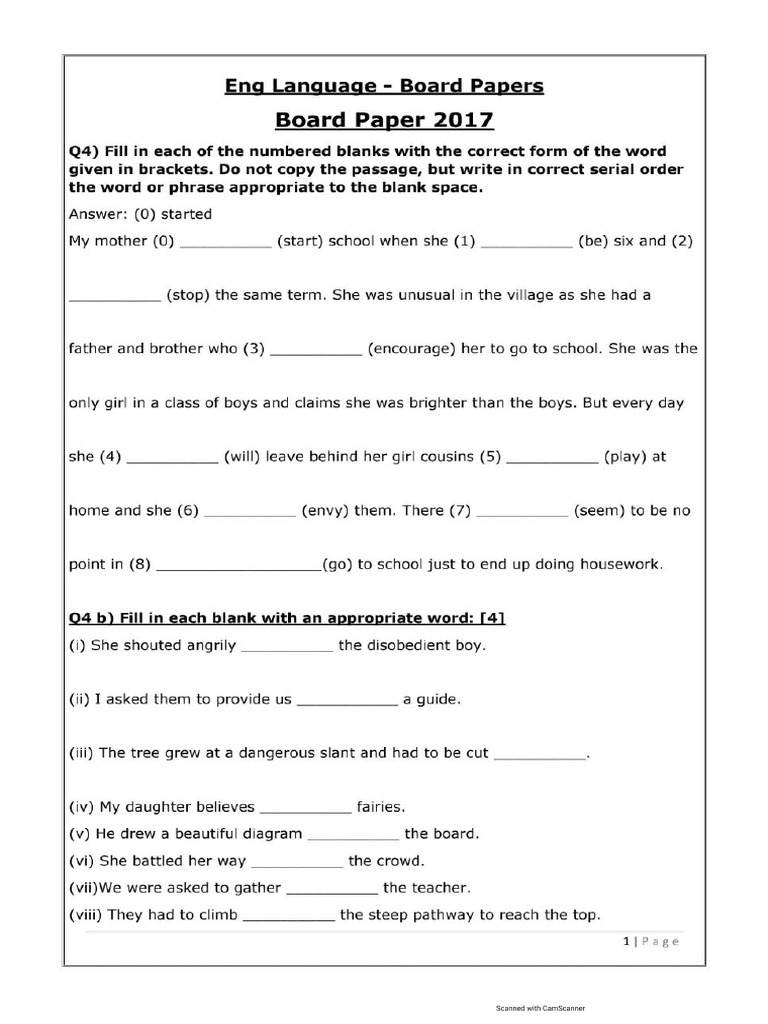 Consolidated Eng Language Board Papers of 2011 - 2020 - Grammar Only ...